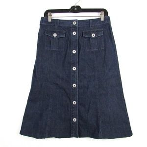 Talbots Button Front Skirt Petites 6P